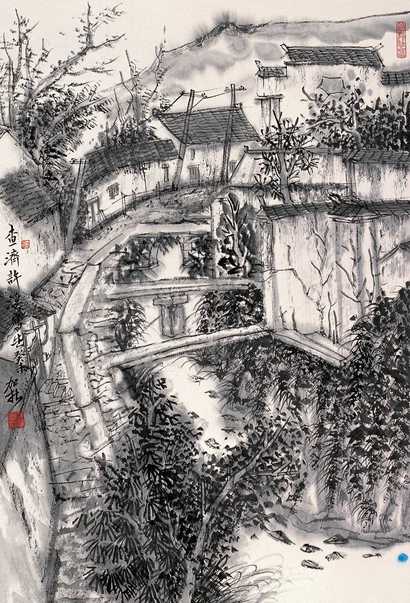 何加林 山水 立轴